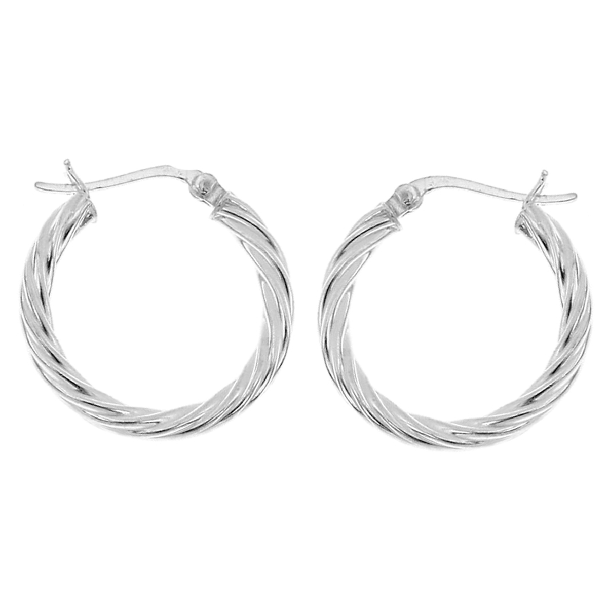 Lykka Casuals twisted creole silver hoops