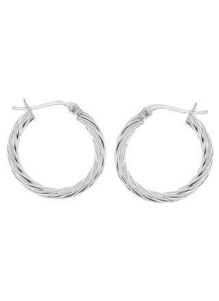 Lykka Casuals twisted creole silver hoops