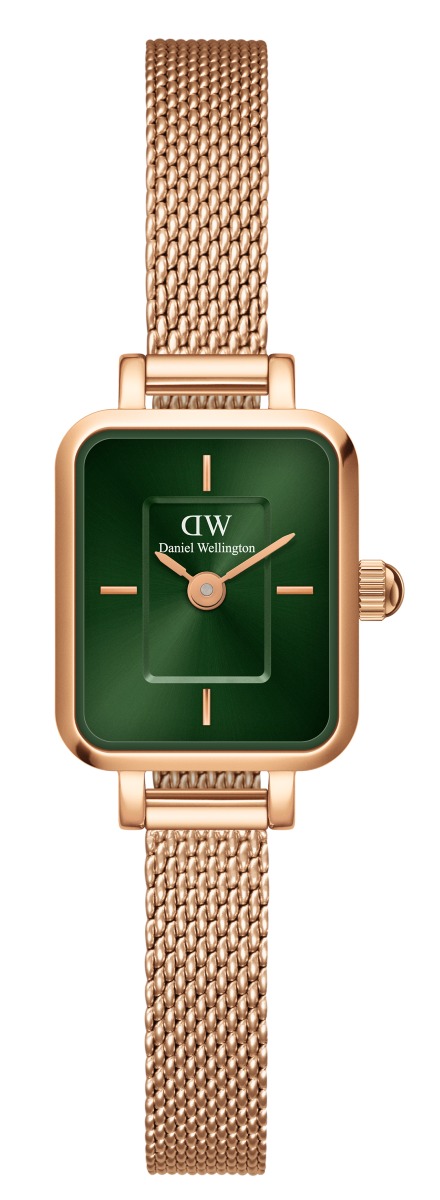 Daniel Wellington Quadro Mini Mesh Rose Gold Green DW00100648