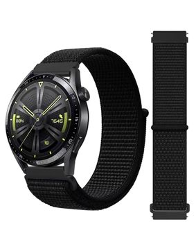 Tiera sport loop Velcro watch band Dark Black