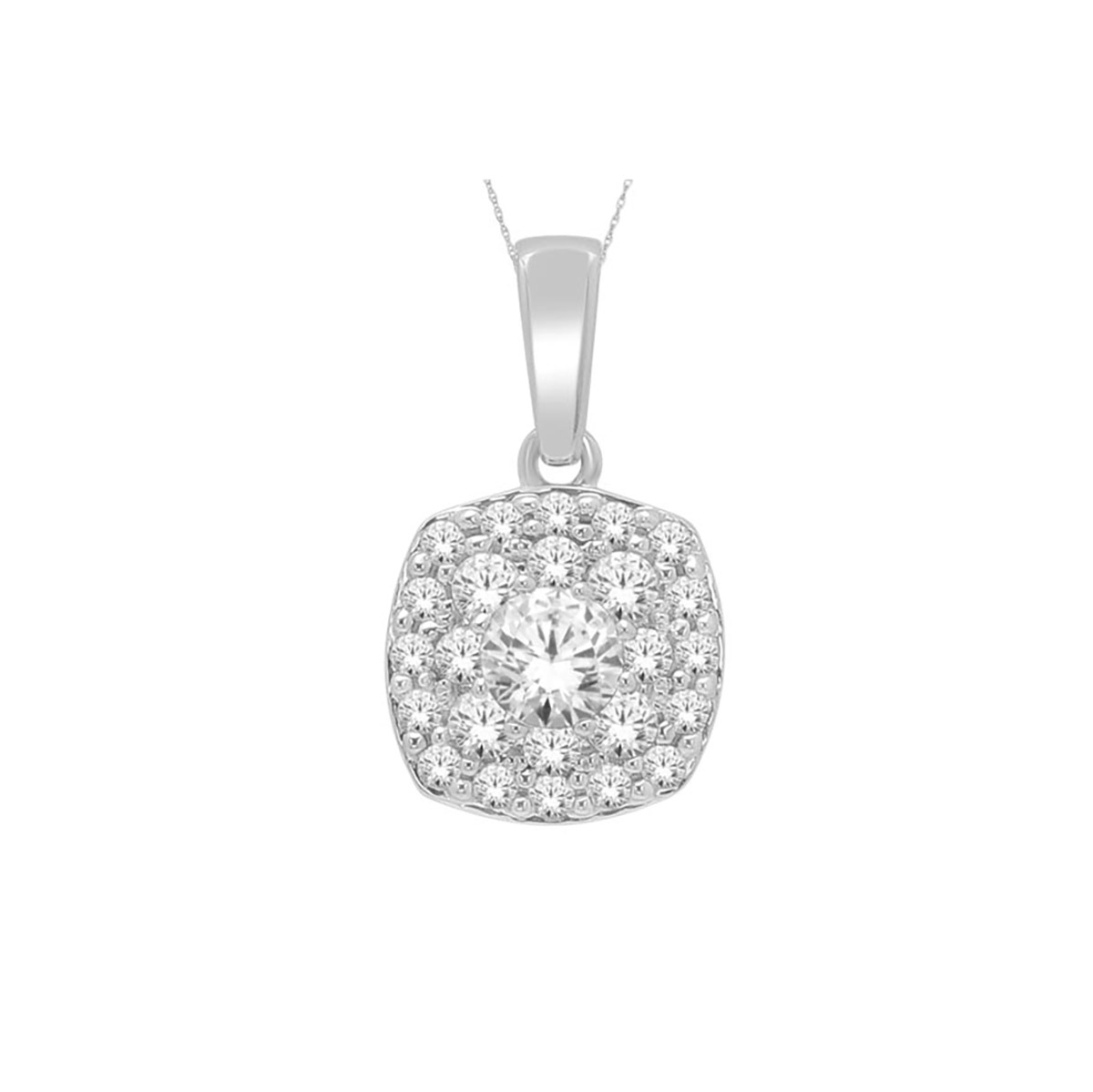 Lykka Elegance halo-diamond pendant white gold