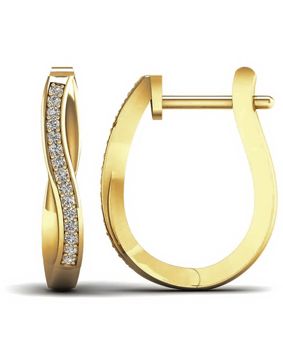 Lykken Elegance crossover diamond earrings english lock yellow gold