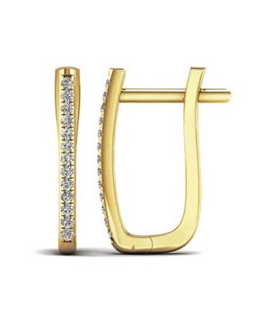 Lykken Elegance oval diamond huggies english lock yellow gold