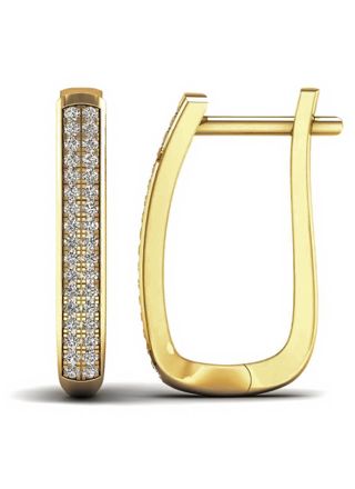 Lykka Elegance oval diamond earrings english lock yellow gold