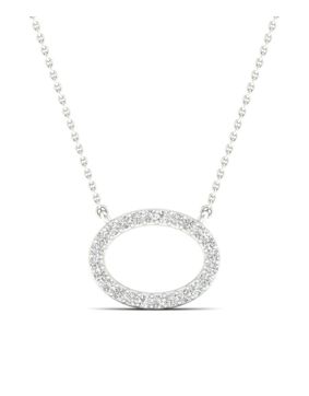 Lykken Elegance oval diamond necklace white gold 42 + 3 cm