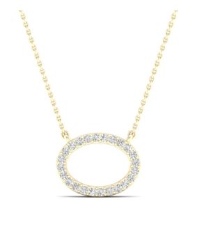 Lykken Elegance oval diamond necklace yellow gold 42 + 3 cm