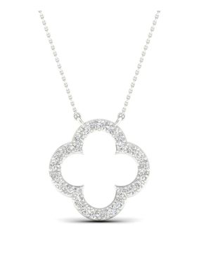 Lykka Elegance four-leaf clover diamond necklace white gold 42 + 3 cm