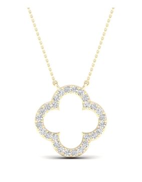 Lykka Elegance four-leaf clover diamond necklace yellow gold 42 + 3 cm