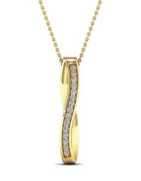 Lykken Elegance diamond crossover pendant in yellow gold