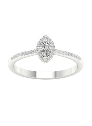 Lykka Elegance navette cathedral side-stone diamond ring 