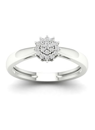 Lykka Elegance Flower cathedral white gold diamond ring 