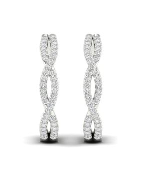 Lykken Elegance Wave diamond hoops white gold