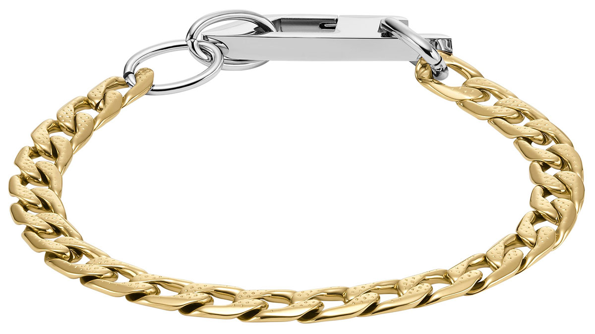 ☆DIESEL☆ D Logo Two-Tone Chain Bracelet DX1437931 Diesel Steel bracelet DX1437931 - watchesonline.com