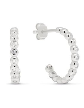 Round Silver Stud Earrings E-15702Z