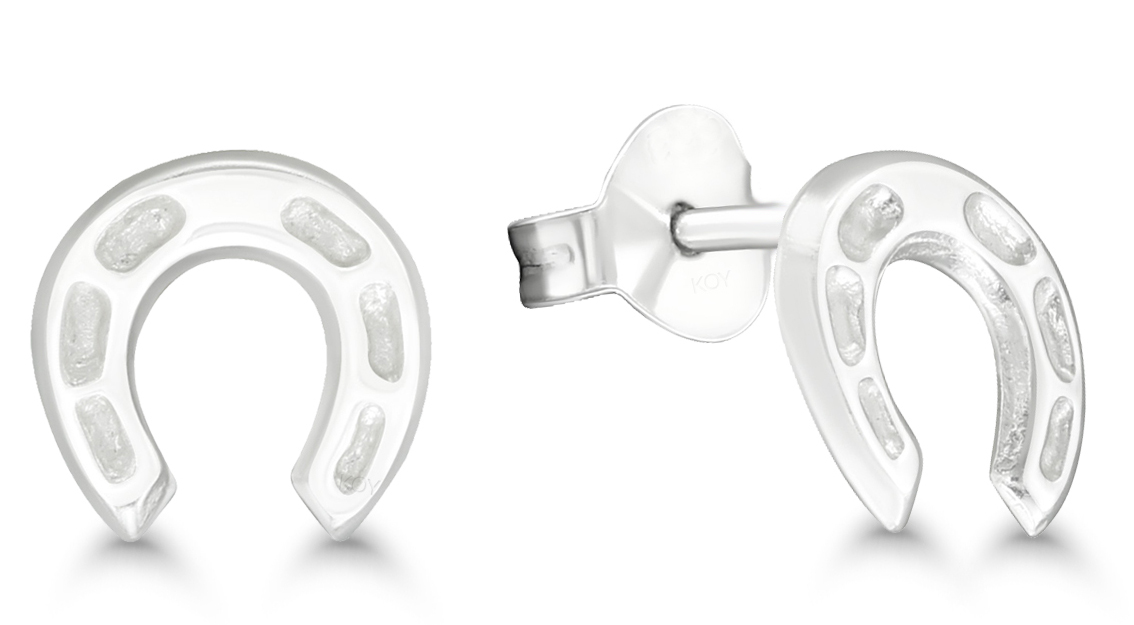 Silver earrings horseshoe E-1725