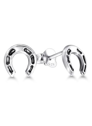Silver earrings horseshoe E-1725X