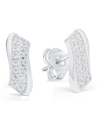 Silver earrings clear zircon E-3445Z
