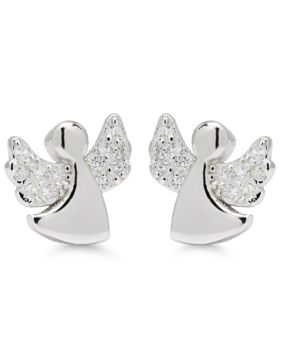 Silver earrings angel zircon E-3652Z