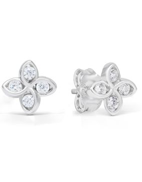 Silver earrings zircon E-3777Z