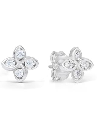 Silver earrings zircon E-3777Z