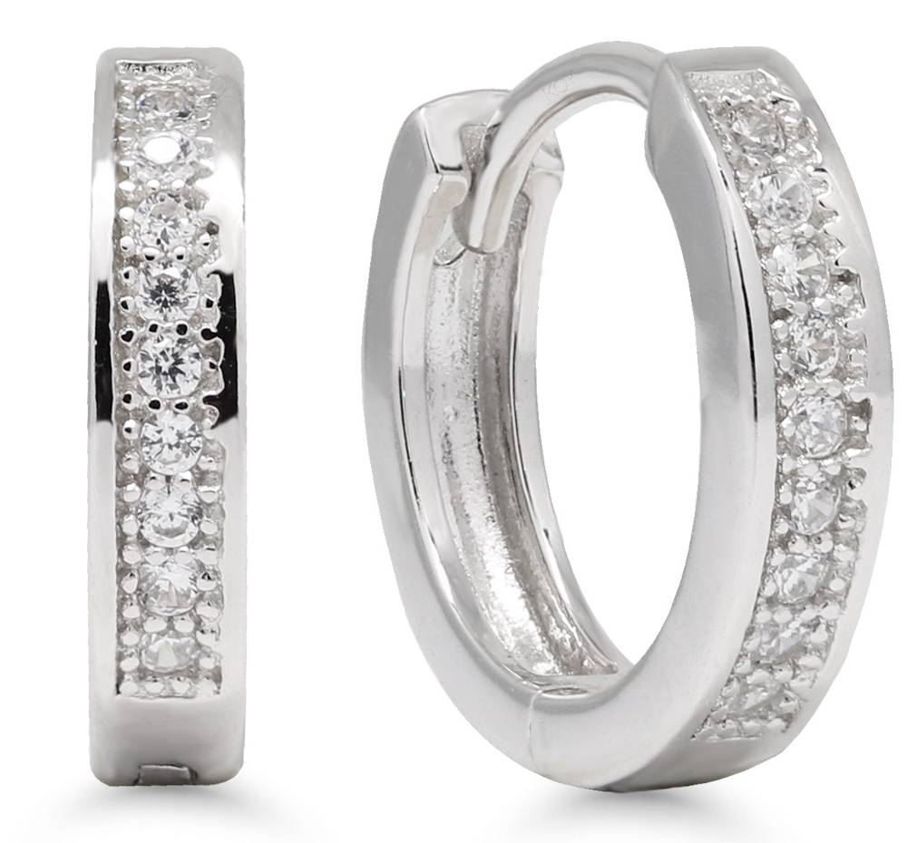 Hoops Silver zircon E-3799Z