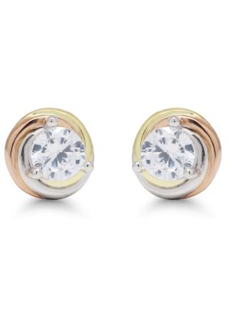 Silver earrings "knot" three color E-7106Z