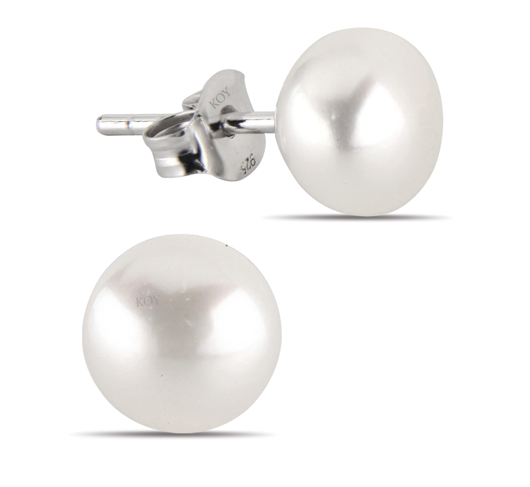 Silver earrings genuine pearl white 6-6,5mm E-FWP6-6,5mm-valk