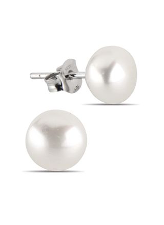 Silver earrings genuine pearl white 6-6,5mm E-FWP6-6,5mm-valk