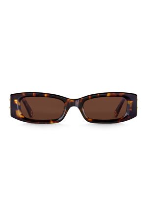 Thomas Sabo Kim slim rectangular havana sunglasses E0018-174-100-A