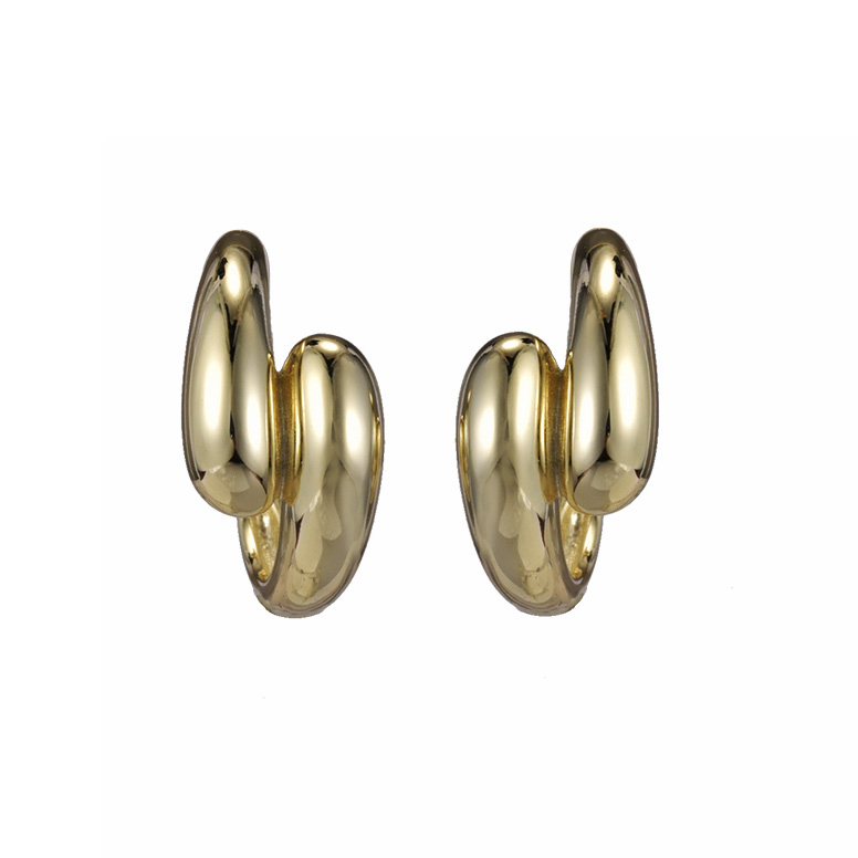 Lykken Casuals gold plated half hoop earrings 16 mm