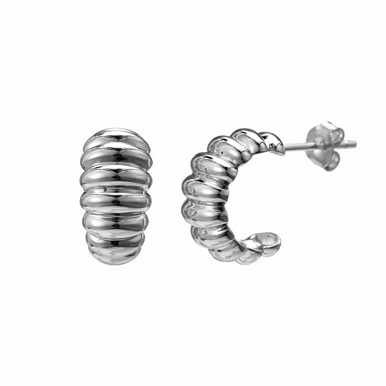 Lykken Casuals silver croissant earrings 14 mm