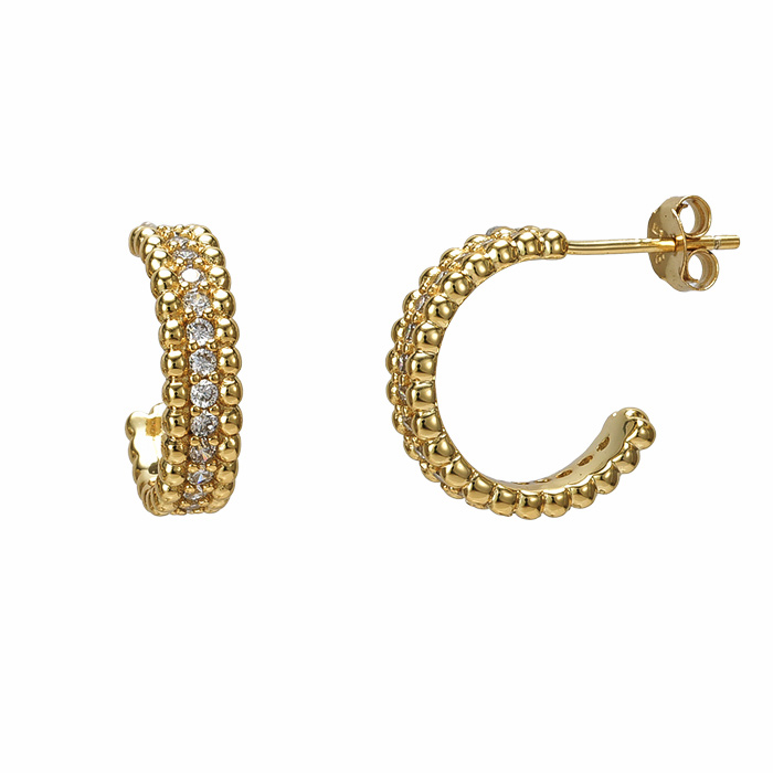 Lykken Casuals gold plated half hoop earrings 15 mm