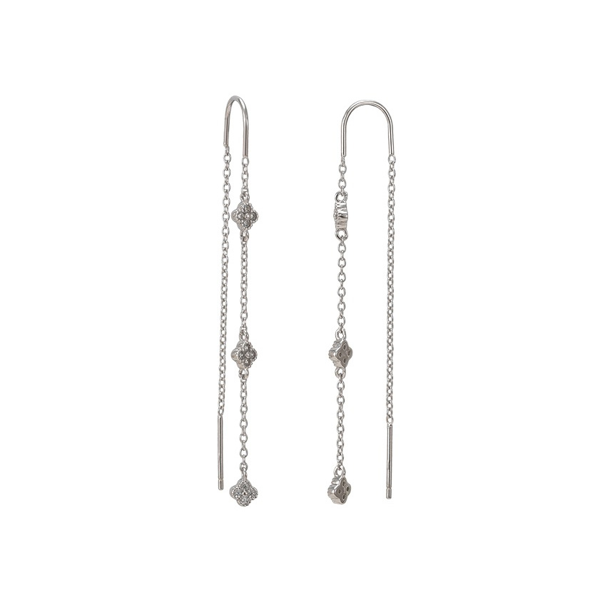 Lykken Casuals silver threader earrings