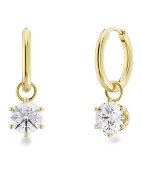 Edblad Crown zirconia hoop earrings gold-plated steel 126874