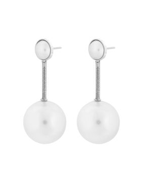 Edblad Globe Maxi Steel drop pearl earrings 125953
