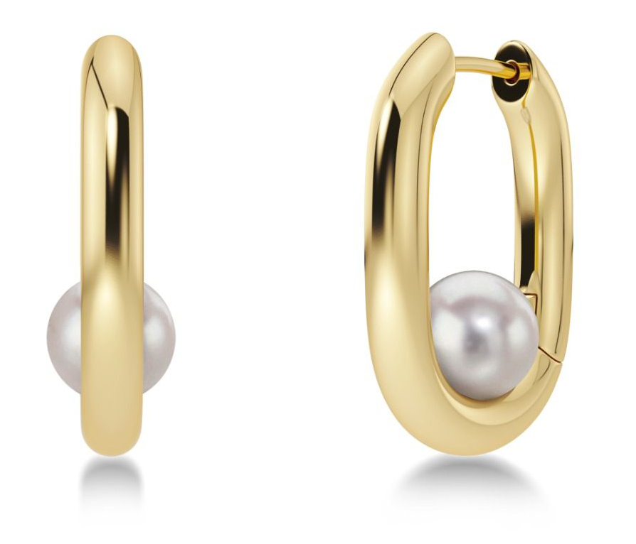Edblad Modernist Pearl Hoops L Gold 127461