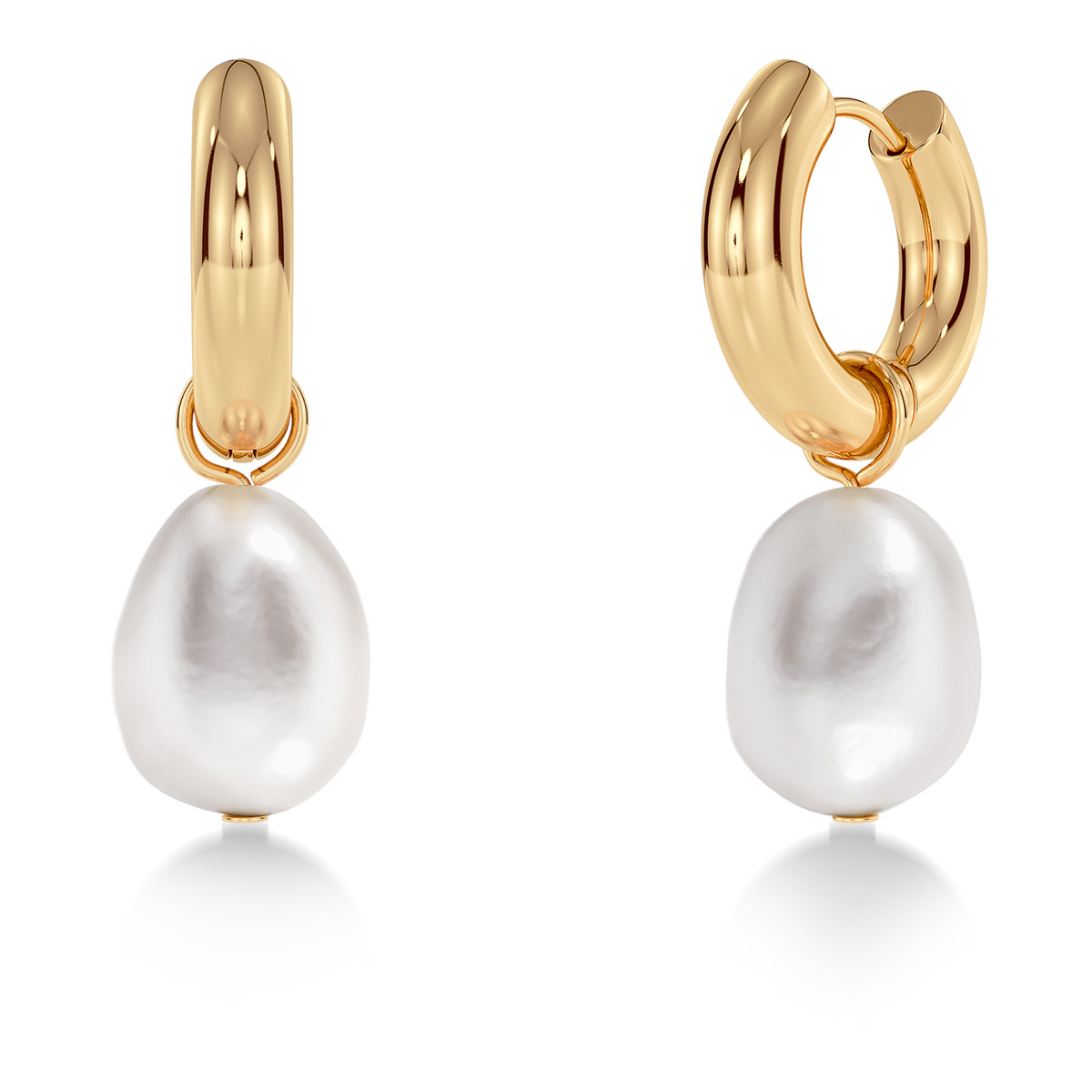 Edblad Perla pearl hoop earrings gold-plated steel 130661