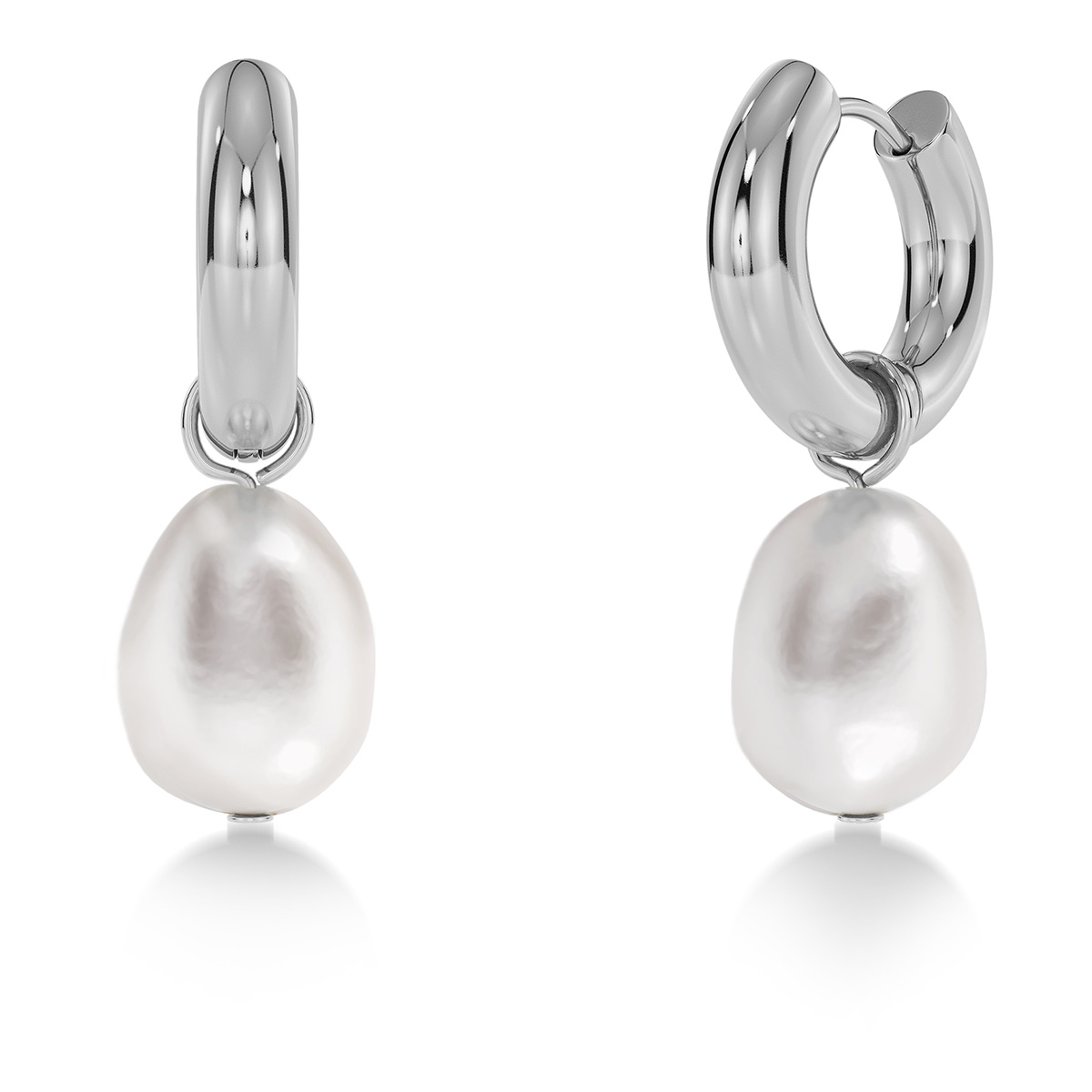 Edblad Perla pearl hoop earrings steel 130662