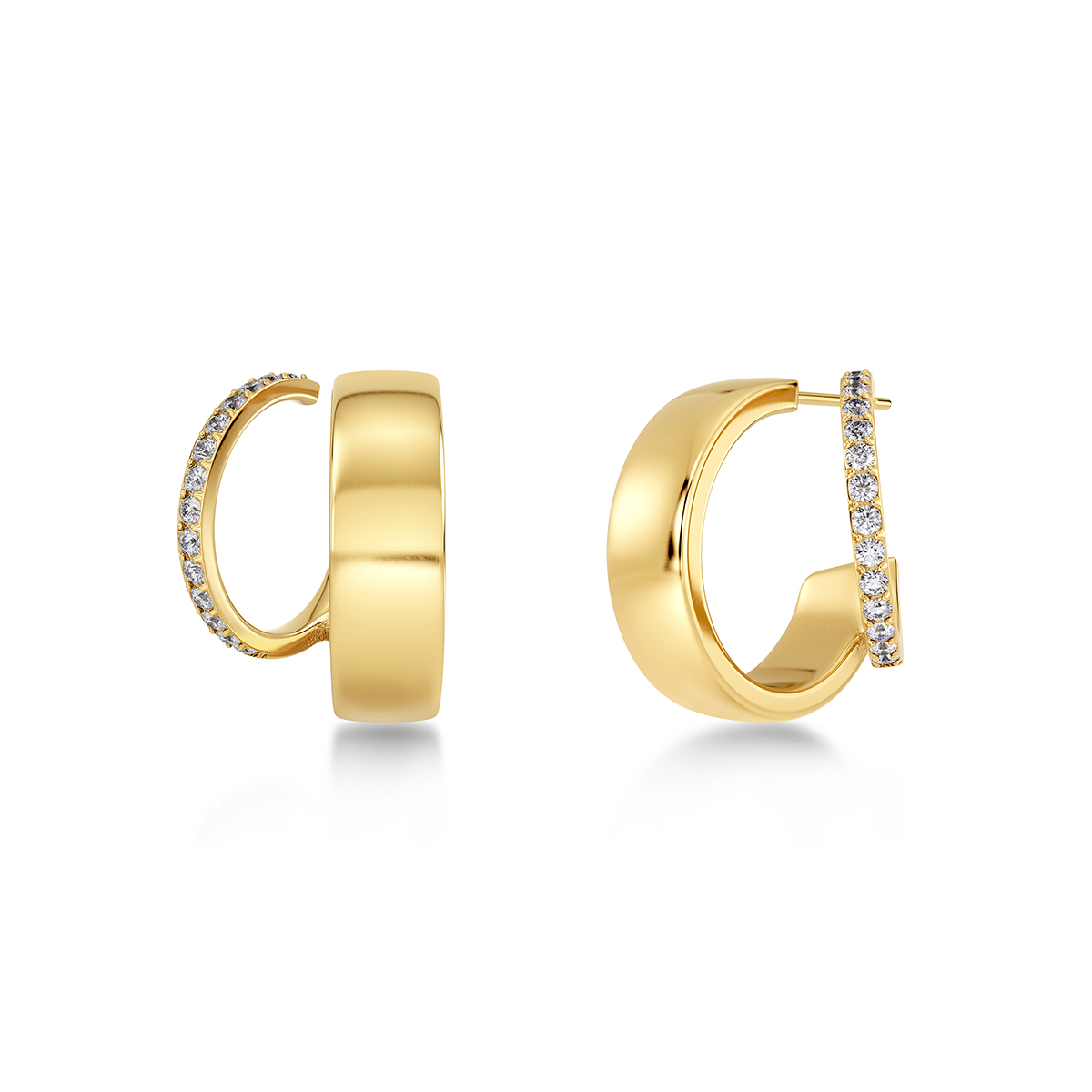 Edblad Plié Hoops Double gold-plated earrings 129467