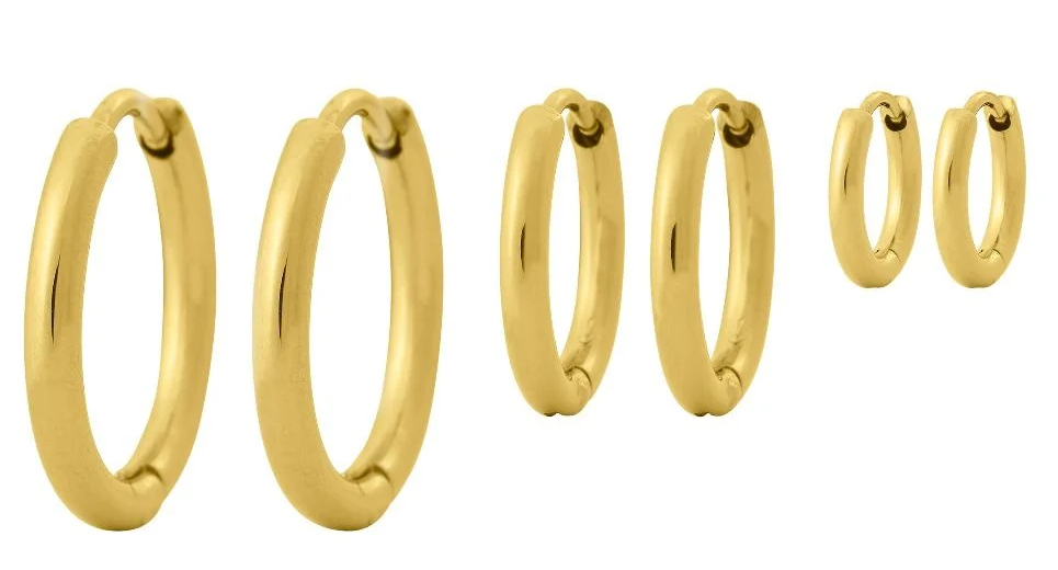 Edblad Triple Pair Hoops Gold 125185 jewelry set