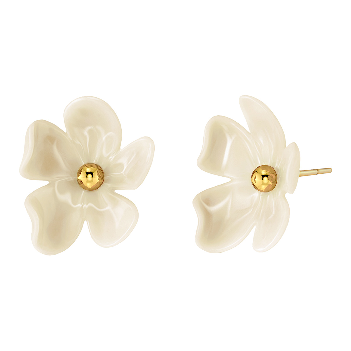 Edblad Wildflower Offwhite earrings gold plated 130482