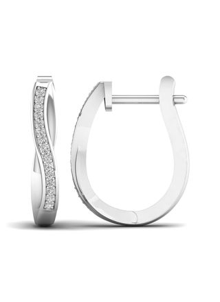 Lykka Elegance crossover diamond earrings english lock white gold