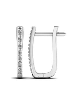 Lykken Elegance oval diamond huggies english lock white gold
