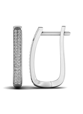 Lykka Elegance oval diamond earrings english lock white gold