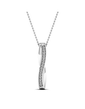 Lykken Elegance diamond crossover pendant in white gold