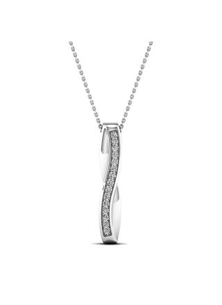 Lykka Elegance diamond crossover pendant in white gold