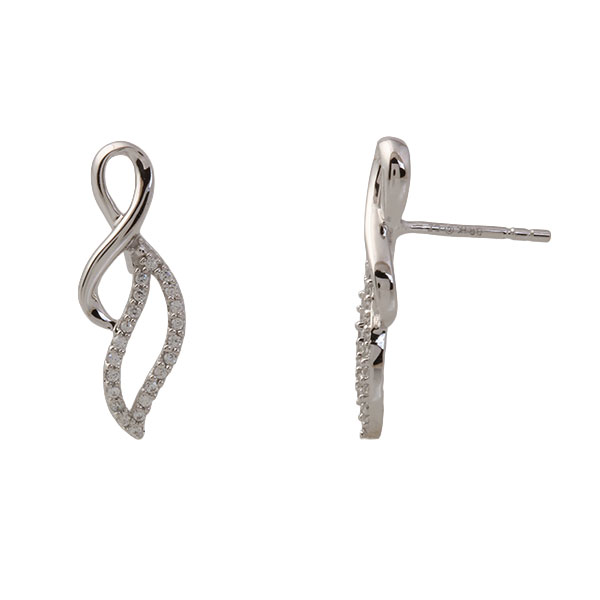 Lykken Elegance diamond earrings white gold 0,132 ct