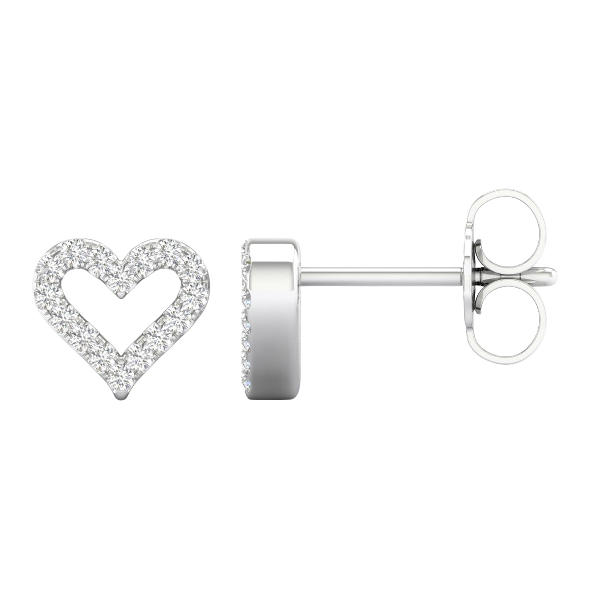 Lykken Elegance heart diamond earrings white gold 0,096 ct