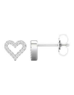 Lykken Elegance heart diamond earrings white gold 0,096 ct