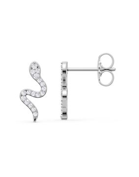 Lykken Elegance snake diamond earrings white gold 0,116 ct